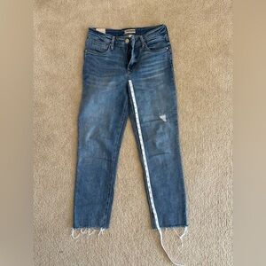 Kut from the Kloth Distressed Blue Ankle Fab Ab Mom Jean